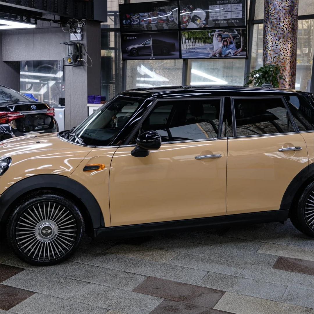 Gloss AMG Desert Yellow Car Vinyl Wrap PET review Yellow 01