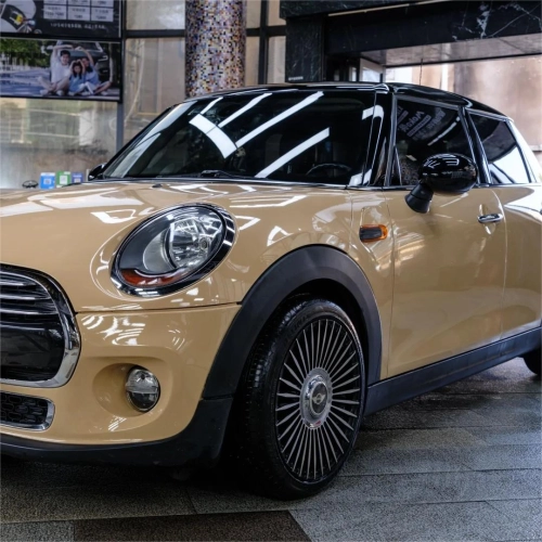 Gloss AMG Desert Yellow Car Vinyl Wrap PET reviewed by