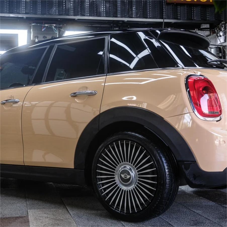 Gloss AMG Desert Yellow Car Vinyl Wrap PET review Yellow 03