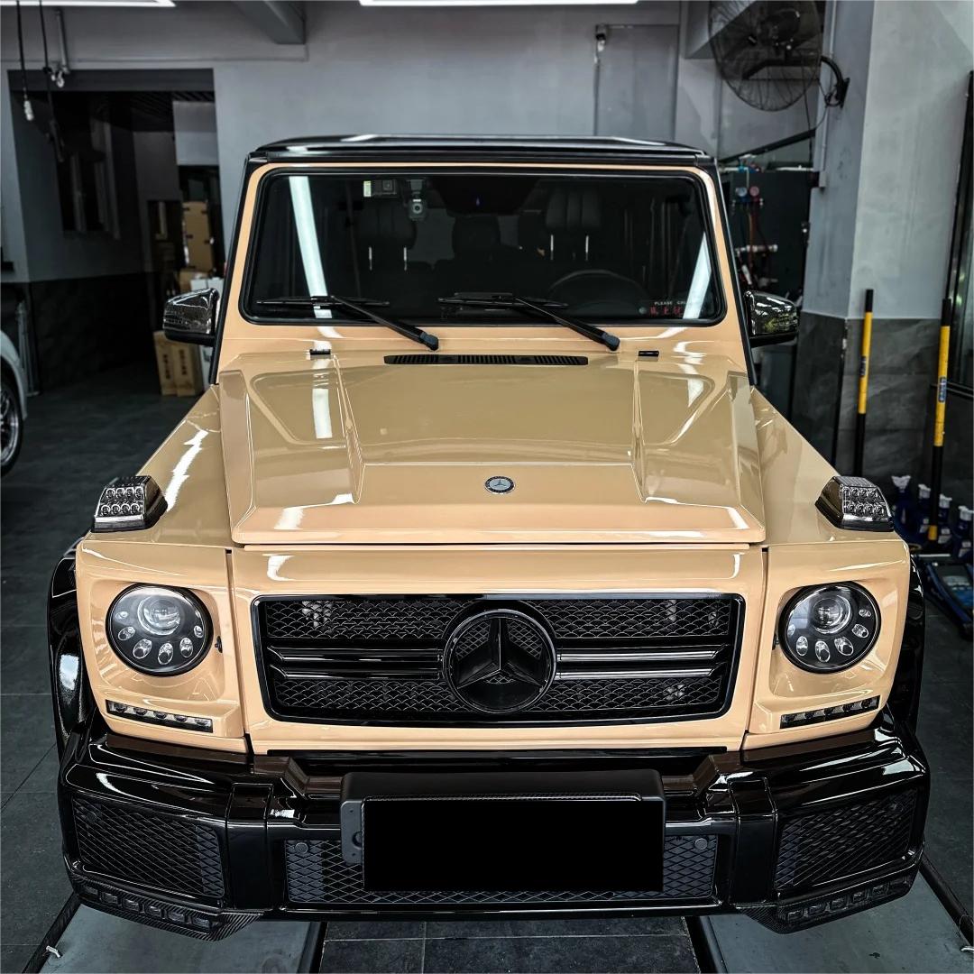 Gloss AMG Desert Yellow Car Vinyl Wrap PET review Bright 00