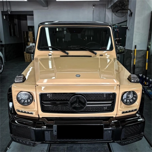 Gloss AMG Desert Yellow Car Vinyl Wrap PET reviewed by