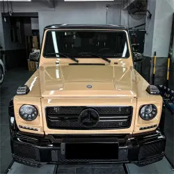 Gloss AMG Desert Yellow Car Vinyl Wrap PET review Bright 01