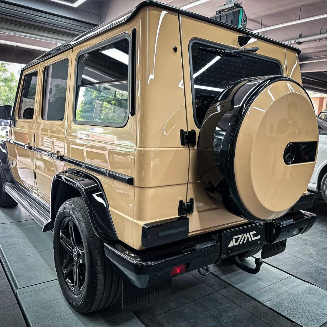 Gloss AMG Desert Yellow Car Vinyl Wrap PET review Bright 01