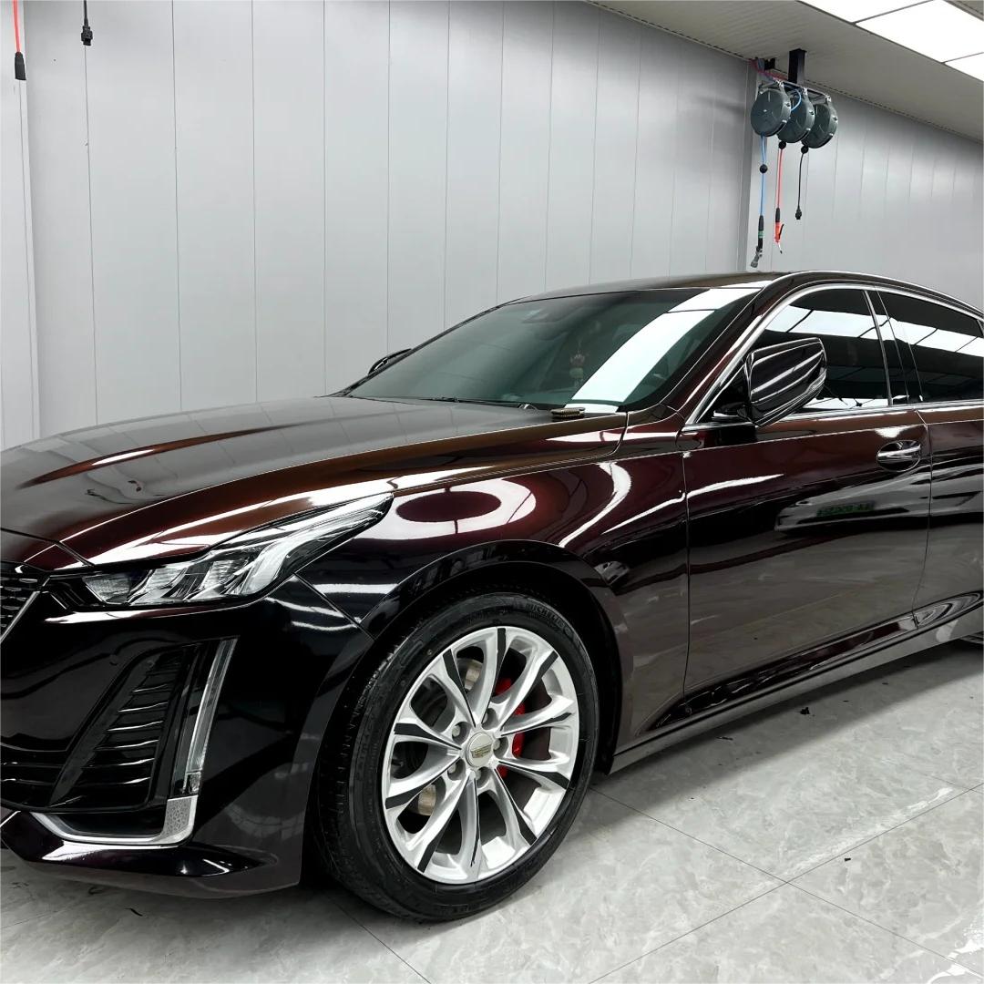 Gloss Diamond Chameleon Black Red Vinyl Wrap review Protect 00