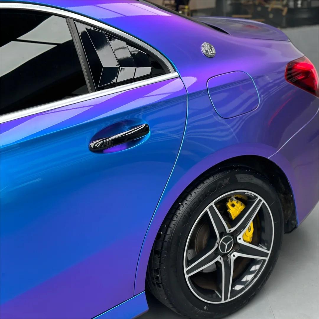 Gloss Chameleon Blue Purple Car Vinyl Wrap review Purple 05