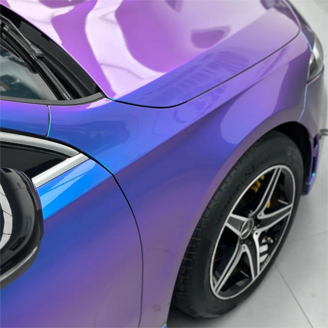 Gloss Chameleon Blue Purple Car Vinyl Wrap review Purple 06