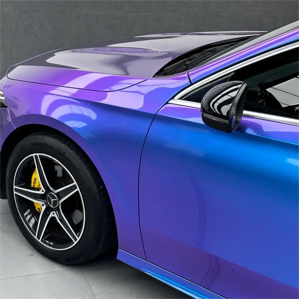 Gloss Chameleon Blue Purple Car Vinyl Wrap review Purple 03