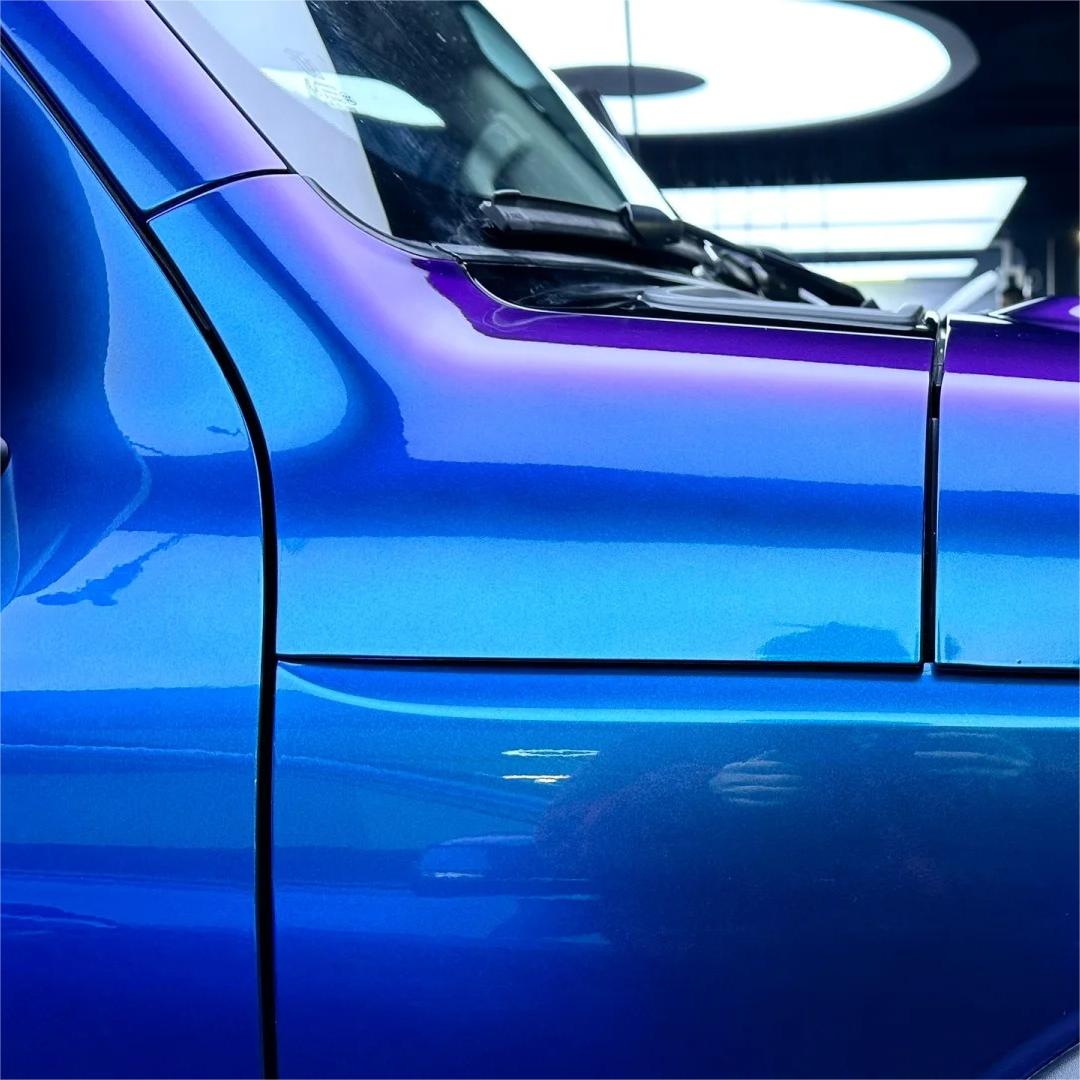 Gloss Chameleon Blue Purple Car Vinyl Wrap review Angles 00