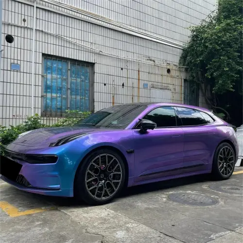 Gloss Chameleon Blue Purple Car Vinyl Wrap review 