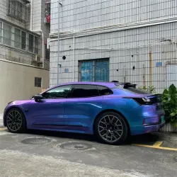 Gloss Chameleon Blue Purple Car Vinyl Wrap review Attention 02