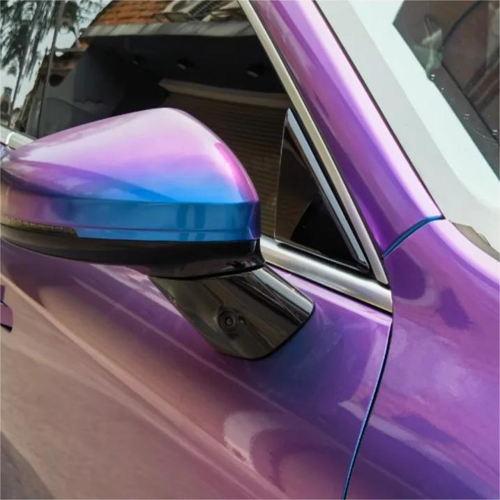 Gloss Chameleon Blue Purple Car Vinyl Wrap review Meet 02