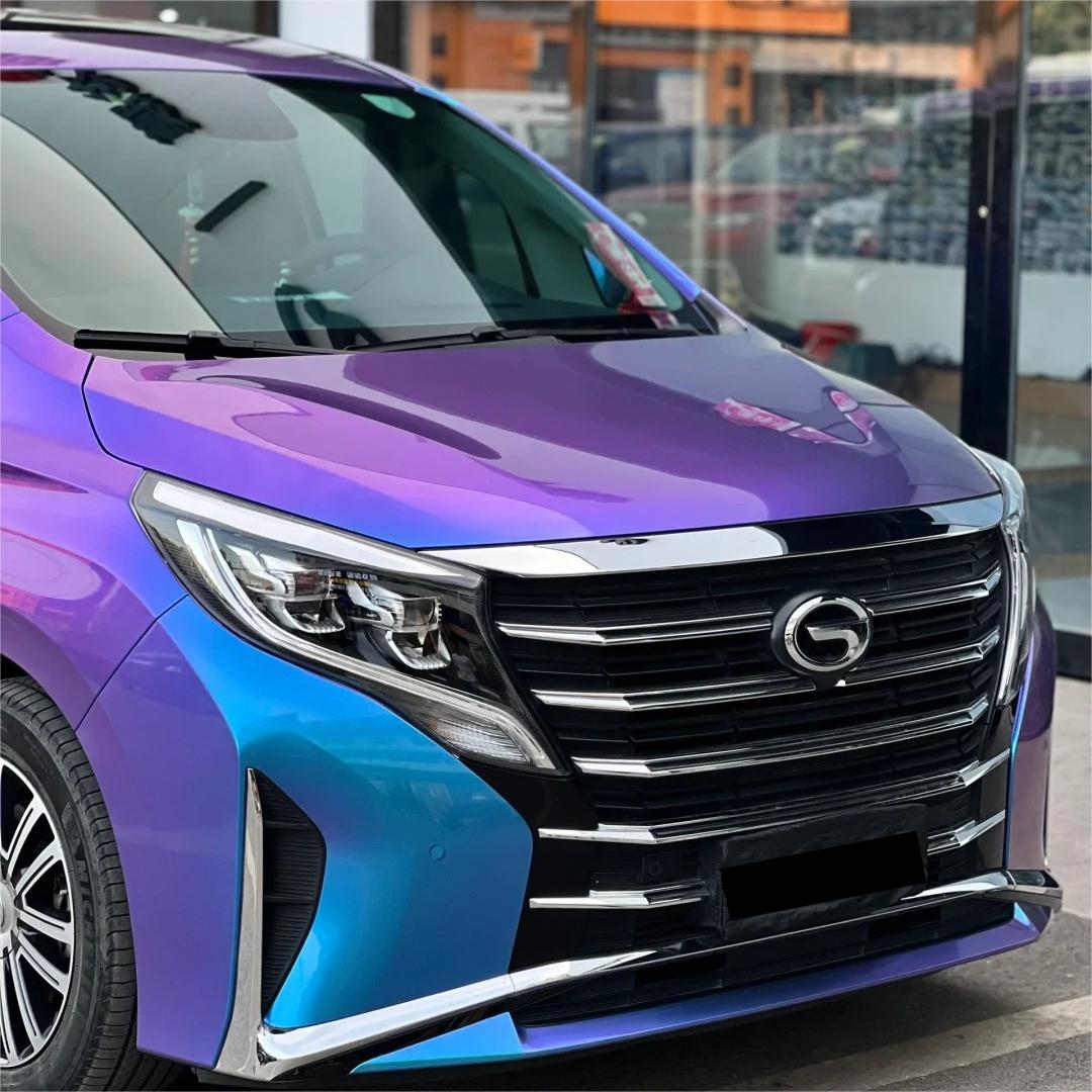 Gloss Chameleon Blue Purple Car Vinyl Wrap review Chanmelon 01