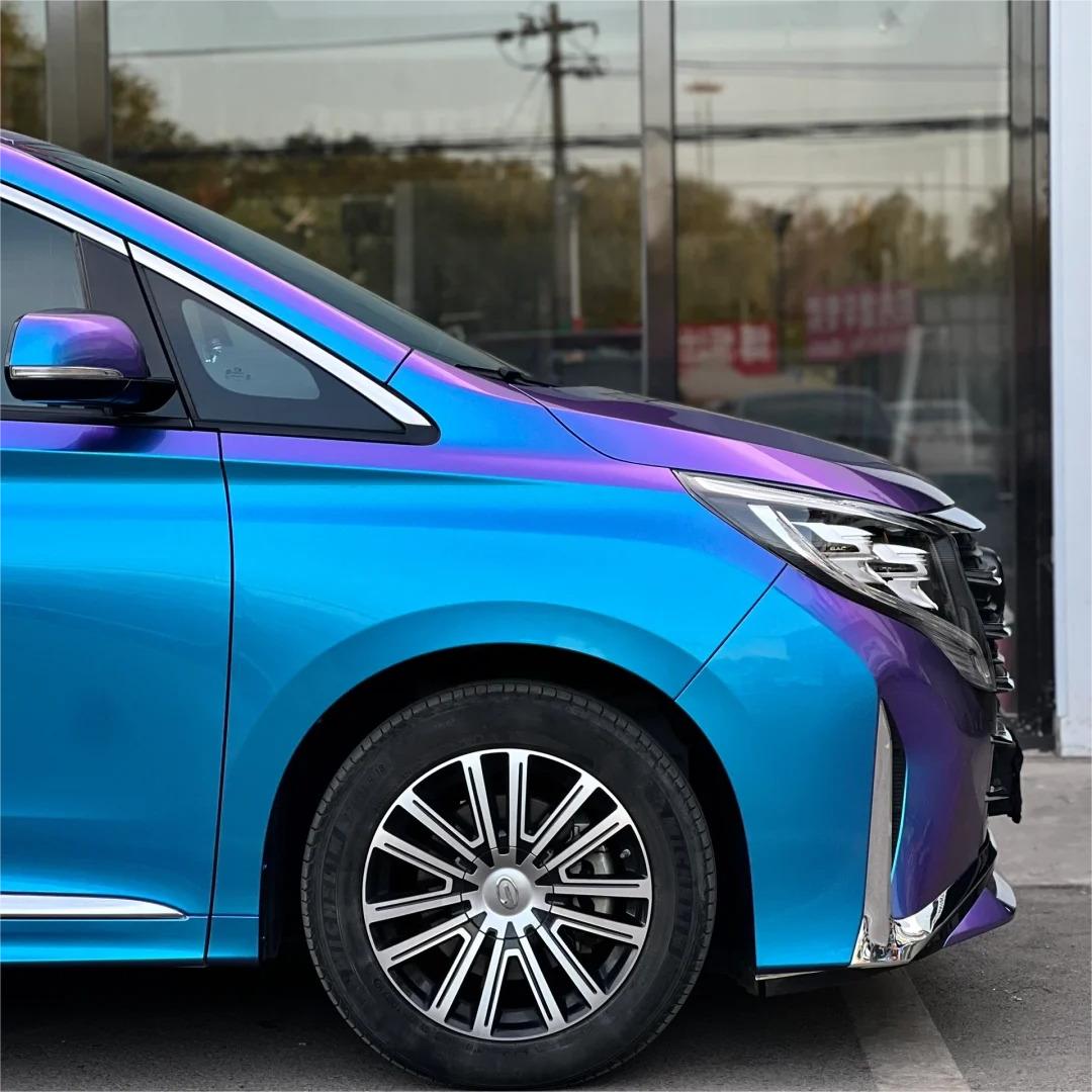 Gloss Chameleon Blue Purple Car Vinyl Wrap review Chanmelon 03