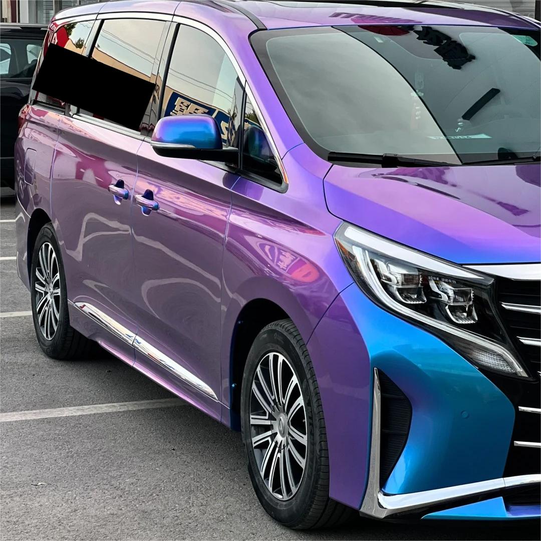 Gloss Chameleon Blue Purple Car Vinyl Wrap review Chanmelon 02
