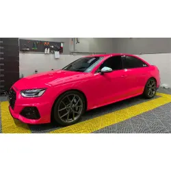 Gloss Fluorescent Pink Car Vinyl Wrap review Releae