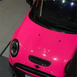 Gloss Fluorescent Pink Car Vinyl Wrap review Seam 07
