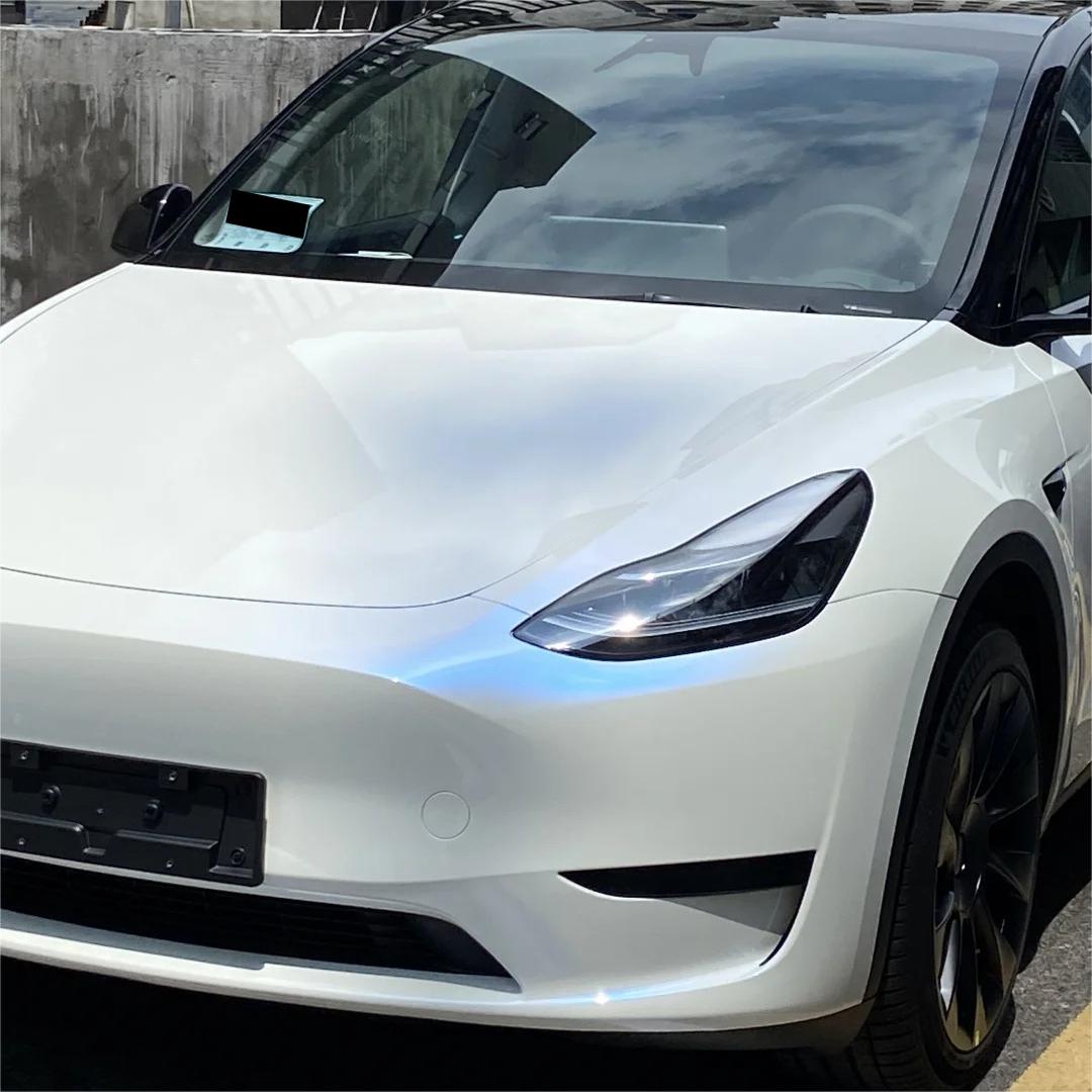 Gloss Metallic Chameleon Blue White Car Vinyl Wrap PET review Satisfy 01