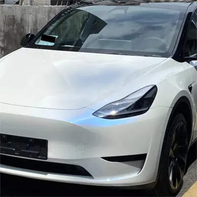 Gloss Metallic Chameleon Blue White Car Vinyl Wrap review Satisfy 01