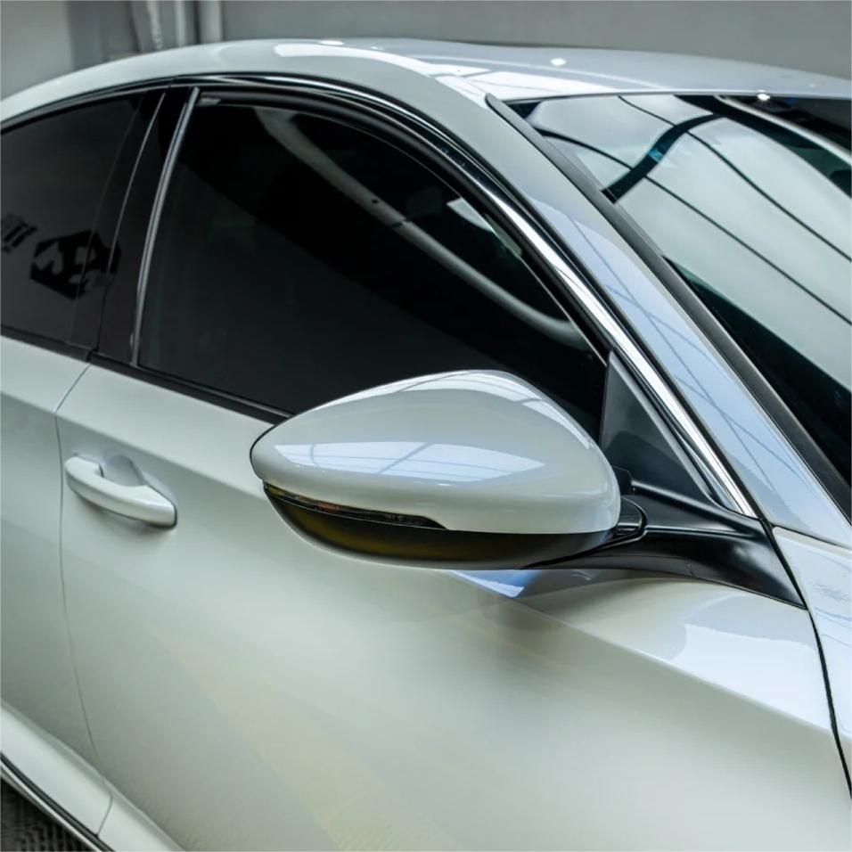 Gloss Metallic Chameleon Blue White Car Vinyl Wrap PET review Pleased 02