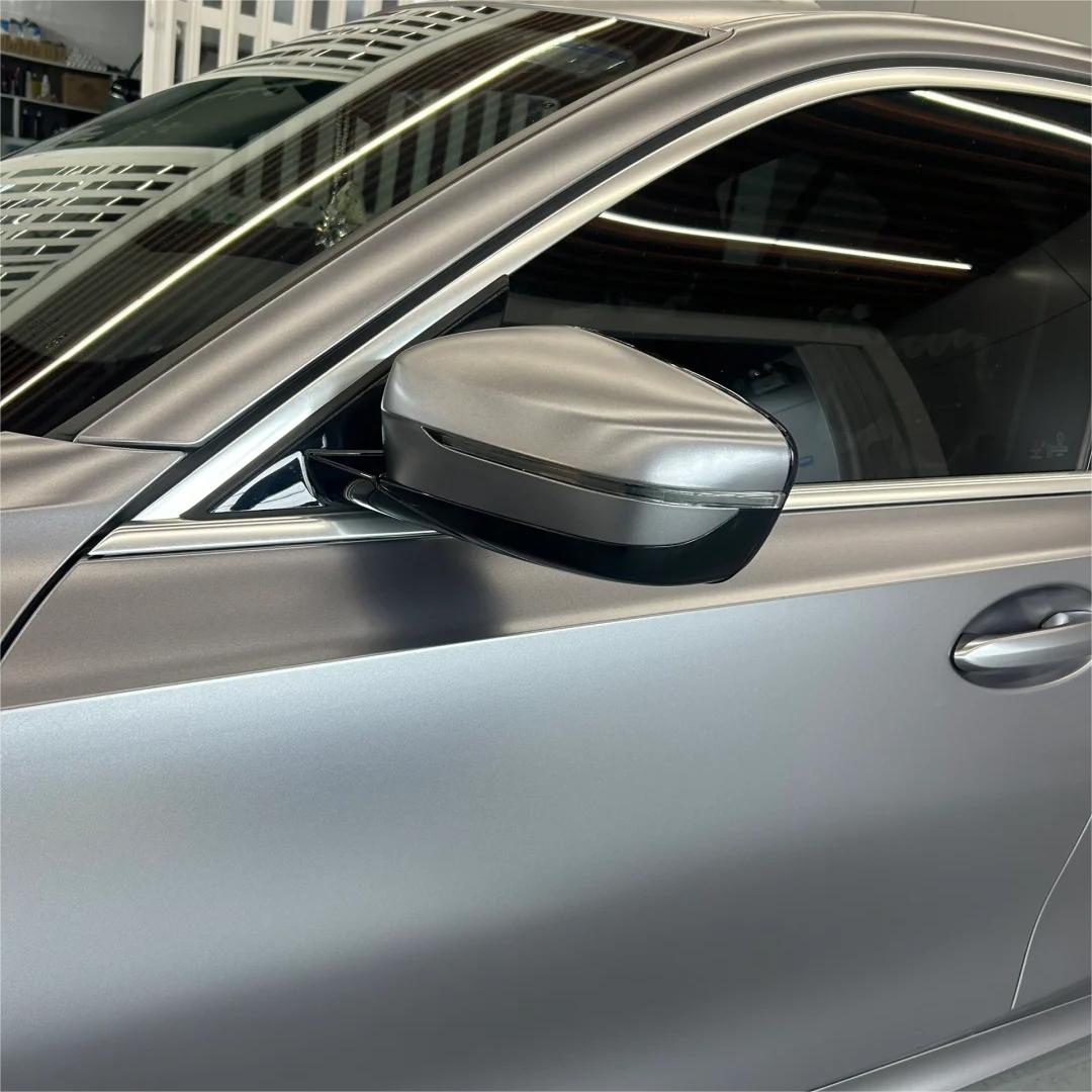 Matte Metallic Titanium Grey Car Vinyl Wrap PET review Matte 01