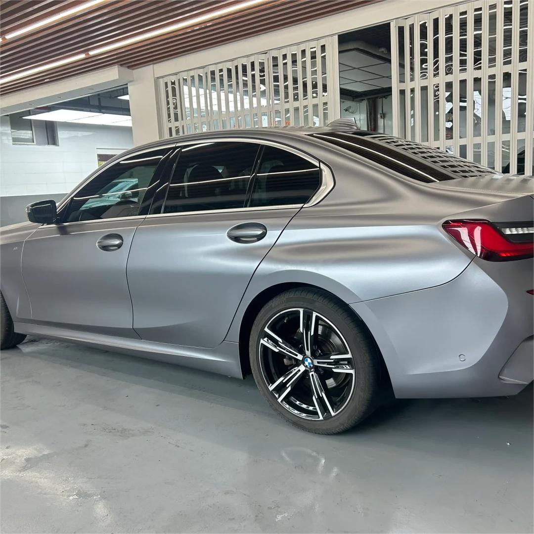 Matte Metallic Titanium Grey Car Vinyl Wrap PET review Matte 02