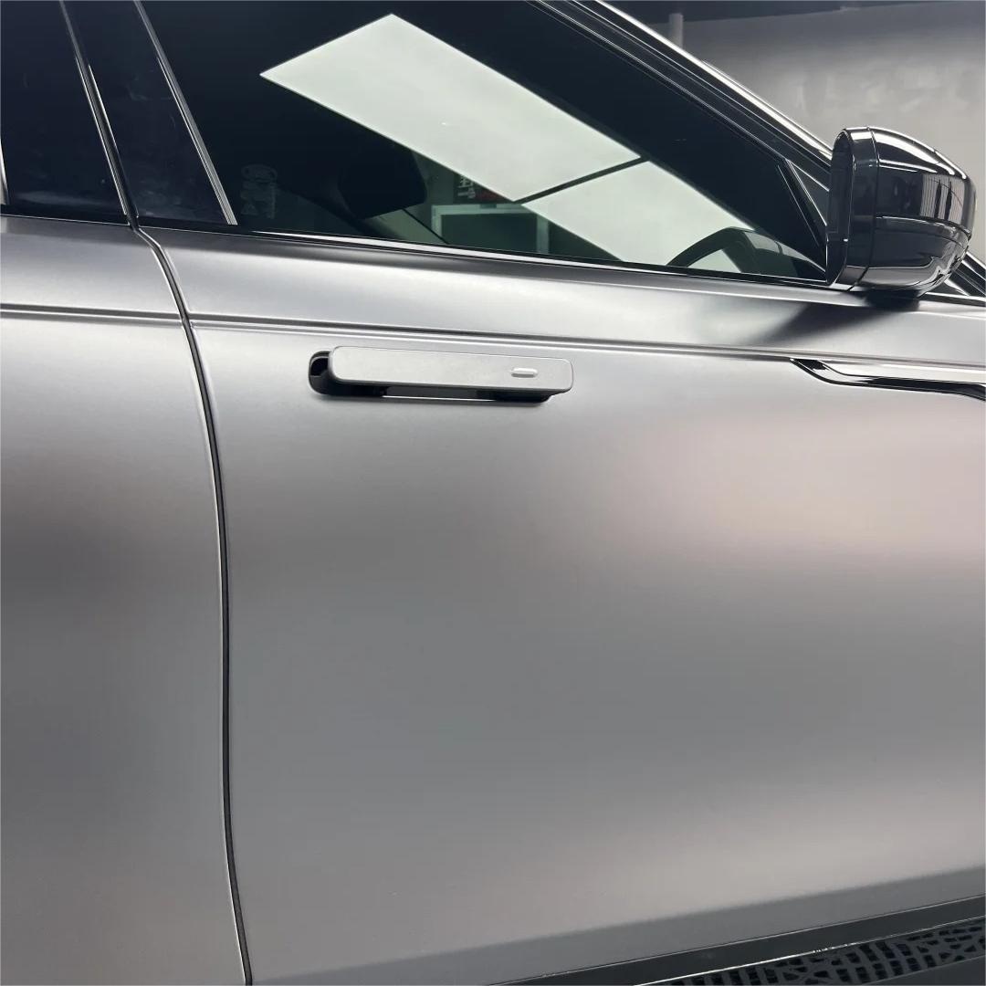 Matte Metallic Titanium Grey Car Vinyl Wrap PET review Titanium 01