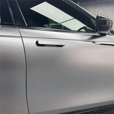 Matte Metallic Titanium Grey Car Vinyl Wrap PET review Titanium 02