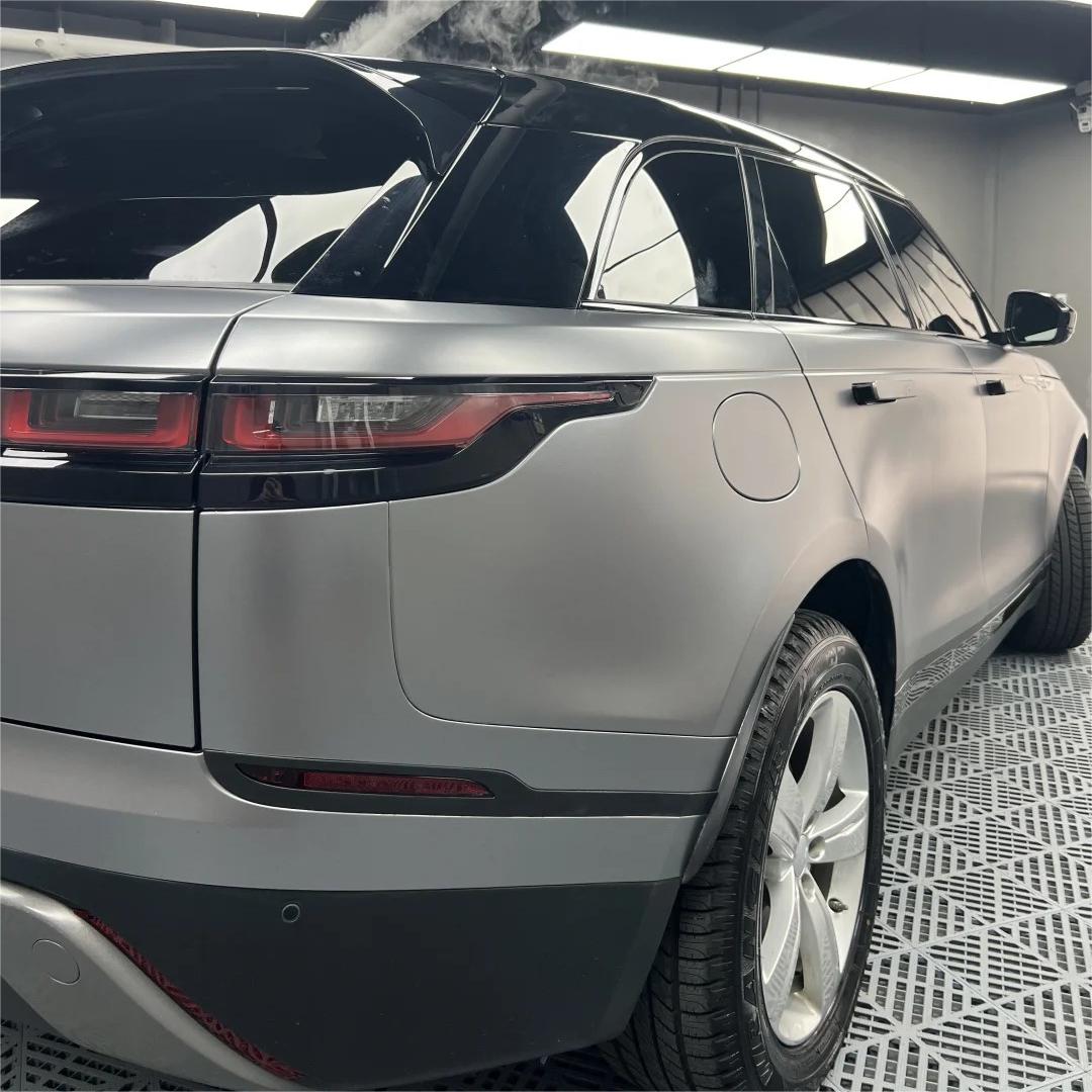 Matte Metallic Titanium Grey Car Vinyl Wrap PET review Titanium 02