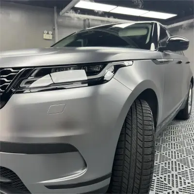 Matte Metallic Titanium Grey Car Vinyl Wrap PET review Titanium 04
