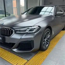 Matte Metallic Titanium Grey Car Vinyl Wrap PET review Naked 01