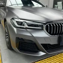 Matte Metallic Titanium Grey Car Vinyl Wrap PET review Naked 07