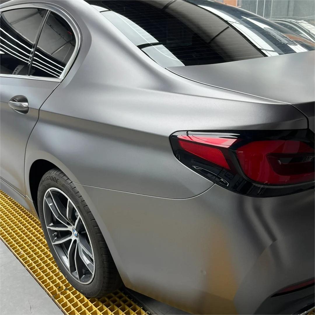 Matte Metallic Titanium Grey Car Vinyl Wrap PET review Naked 02