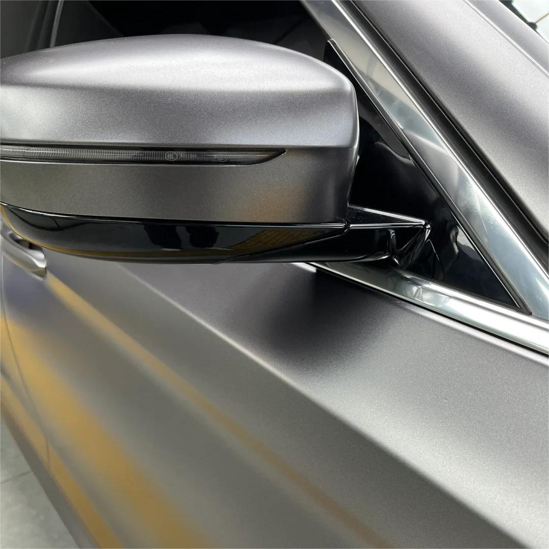 Matte Metallic Titanium Grey Car Vinyl Wrap PET review Naked 03