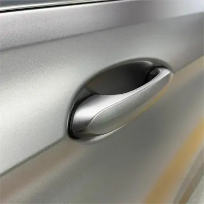 Matte Metallic Titanium Grey Car Vinyl Wrap PET review Naked 03