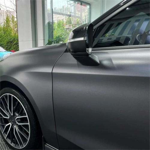 Matte Metallic Titanium Grey Car Vinyl Wrap PET reviewed by