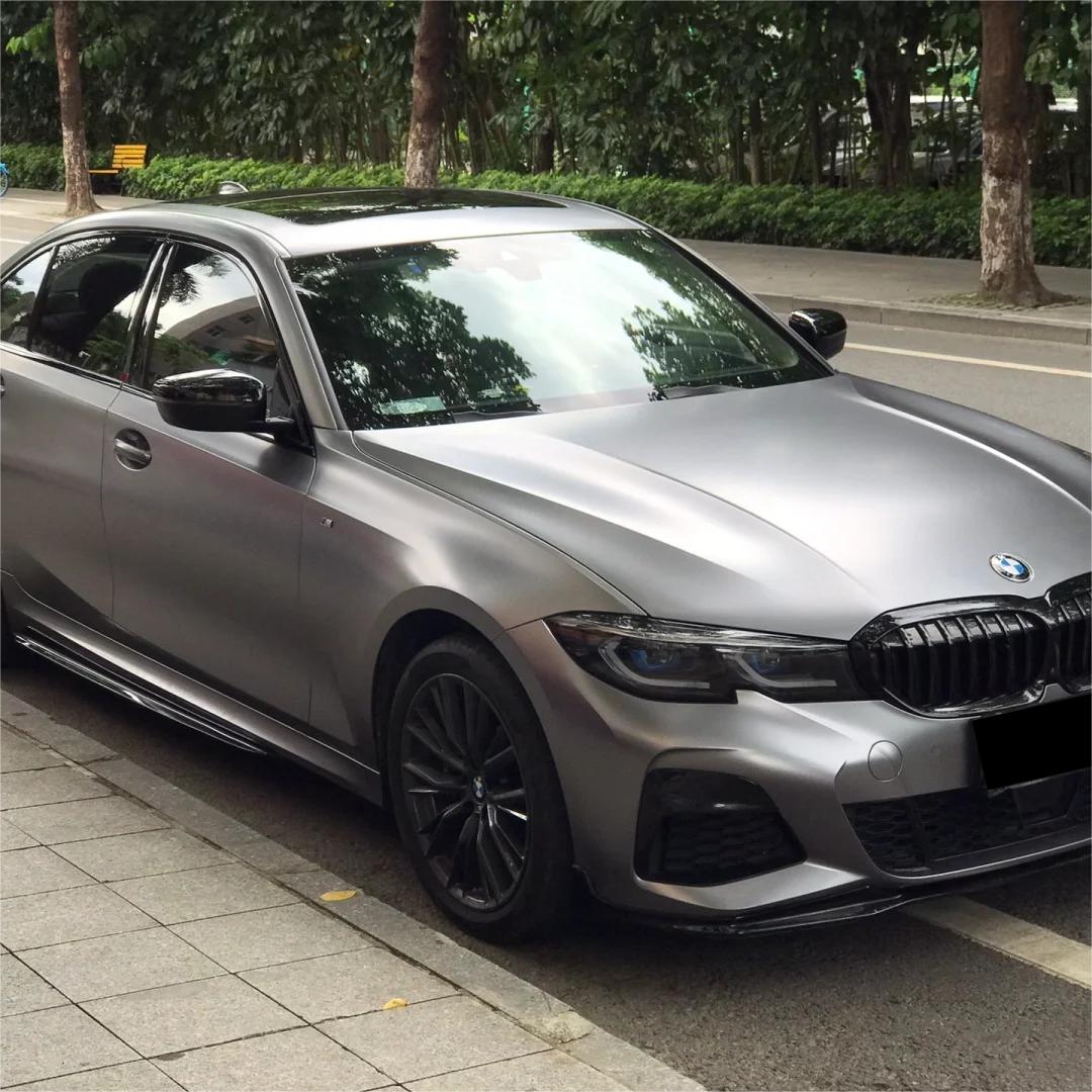 Matte Metallic Titanium Grey Car Vinyl Wrap PET review Silver 00