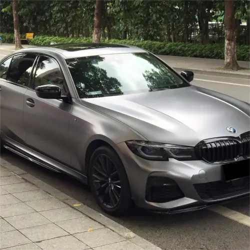 Matte Metallic Titanium Grey Car Vinyl Wrap PET review 