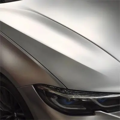 Matte Metallic Titanium Grey Car Vinyl Wrap PET review Silver 02