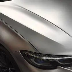 Matte Metallic Titanium Grey Car Vinyl Wrap PET review Silver 03