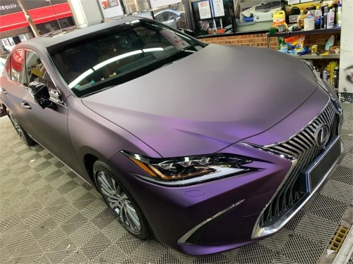 Ultra Matte Metallic Dark Purple Car Vinyl Wrap PET reviewed by