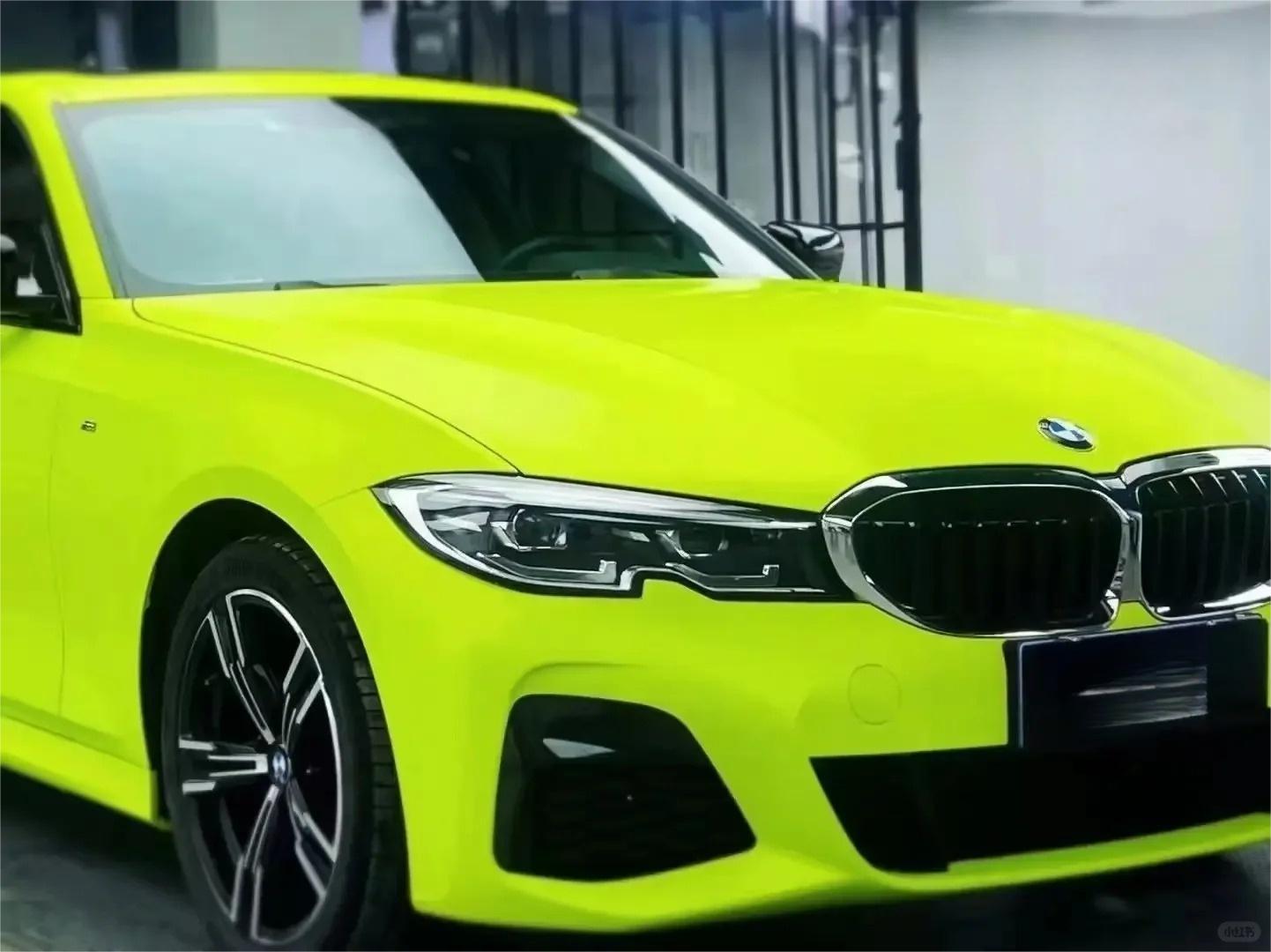 Matte Ultimate Flat Fluorescent Yellow Car Vinyl Wrap PET review Sam 00