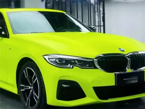 Matte Ultimate Flat Fluorescent Yellow Car Vinyl Wrap PET review 