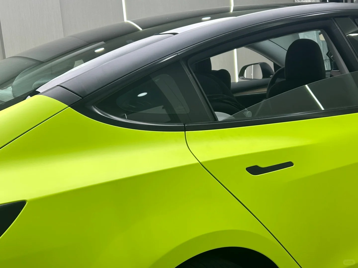 Matte Ultimate Flat Fluorescent Yellow Car Vinyl Wrap PET review Yellow 02