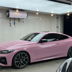 Gloss Rose Latte Pink Car Vinyl Wrap PET review Bring 03