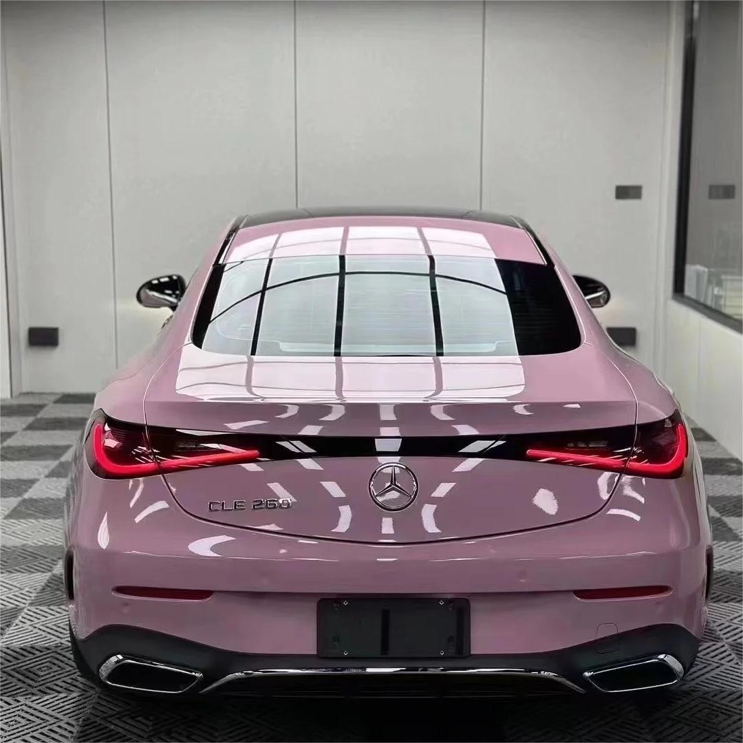 Gloss Rose Latte Pink Car Vinyl Wrap PET review Original