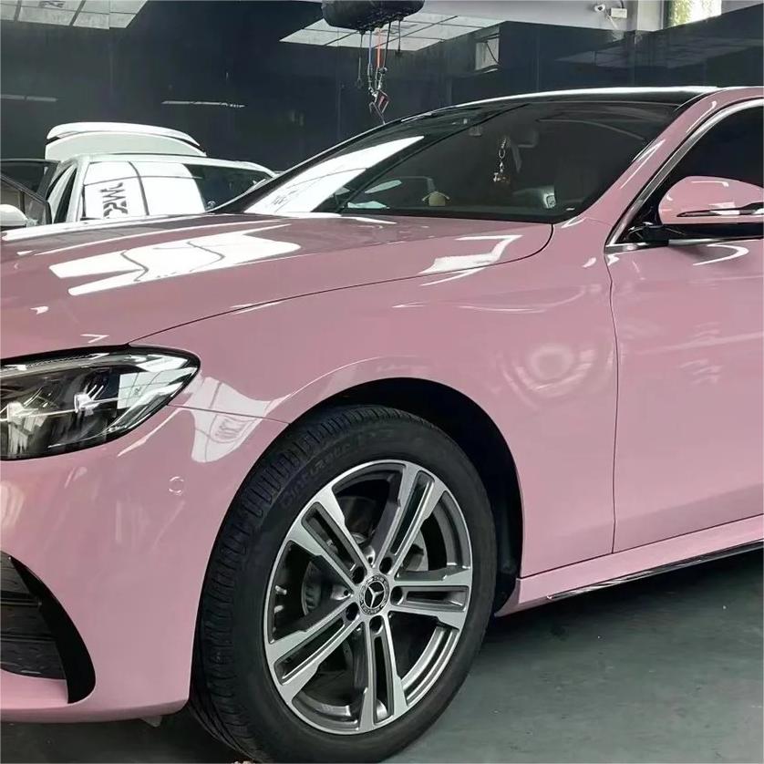 Gloss Rose Latte Pink Car Vinyl Wrap PET review Matches