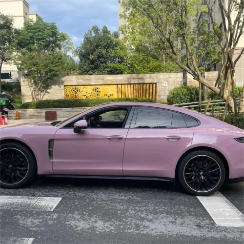 Gloss Rose Latte Pink Car Vinyl Wrap PET review 