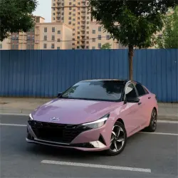 Gloss Rose Latte Pink Car Vinyl Wrap PET review Repare 01