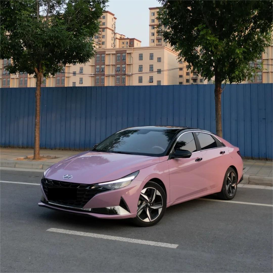 Gloss Rose Latte Pink Car Vinyl Wrap PET review Repare 01