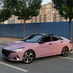 Gloss Rose Latte Pink Car Vinyl Wrap PET review Repare 03